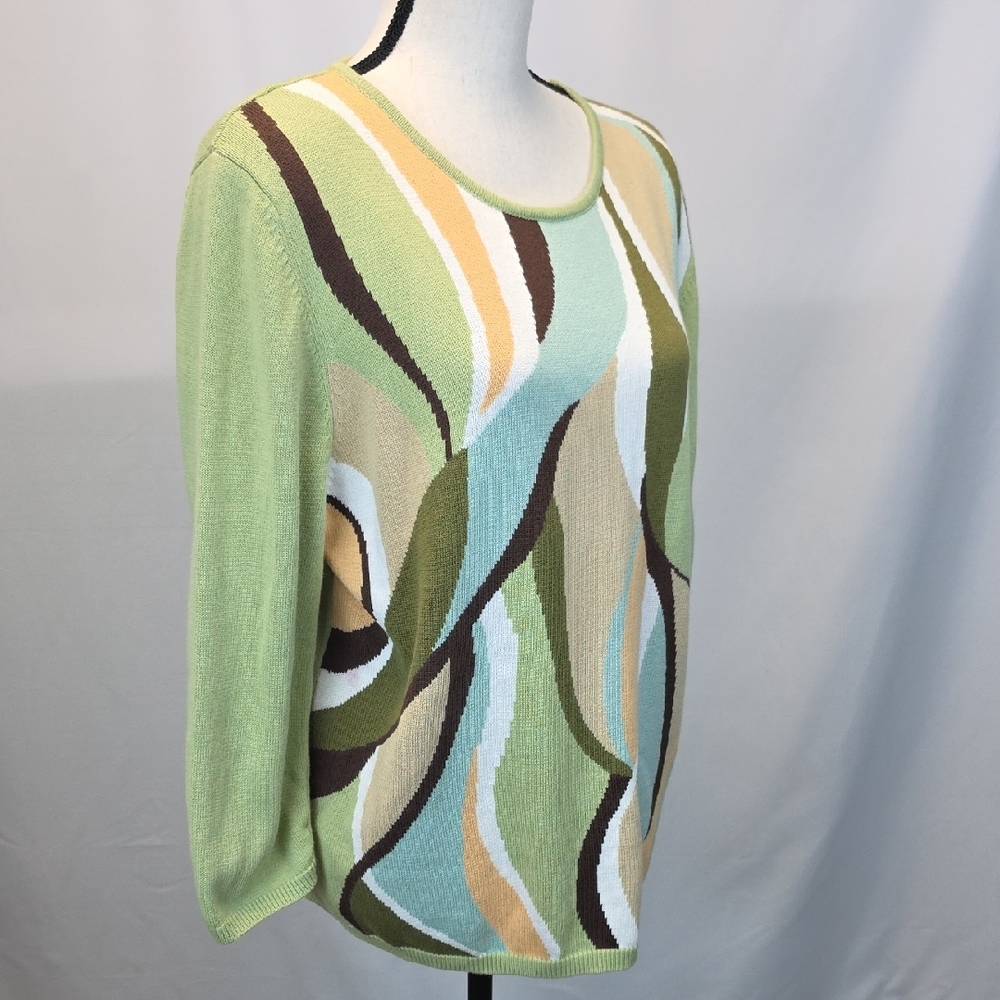 Alfred Dunner Multicolor Abstract Sweater